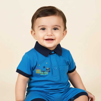 Basix Infant Monster At A Party Polo Romper  2643