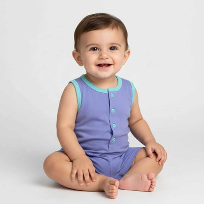 Basix Infant Monster At A Party Sleeve Less Polo Romper  2646