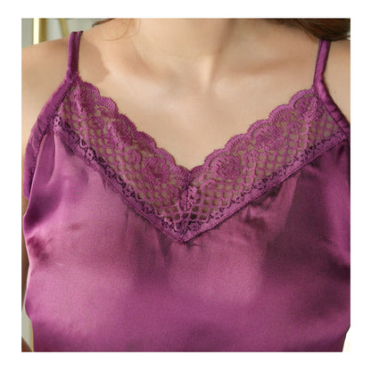 Basix Deep Lilac 2-Piece Cami Set With Matching Lace, CS-125