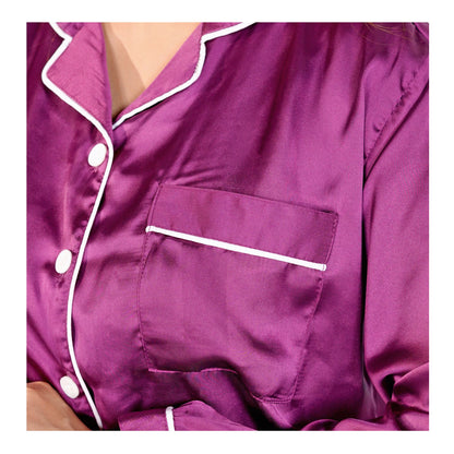 Basix Women's Silk Loungewear, 2-Piece, Deep Lilac, SW-115