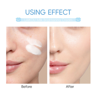 Laikou Milk Brightening Cream, Hyaluronic Acid & Niacinamide, For Non-Allergic Skin, 55g, LK91965D