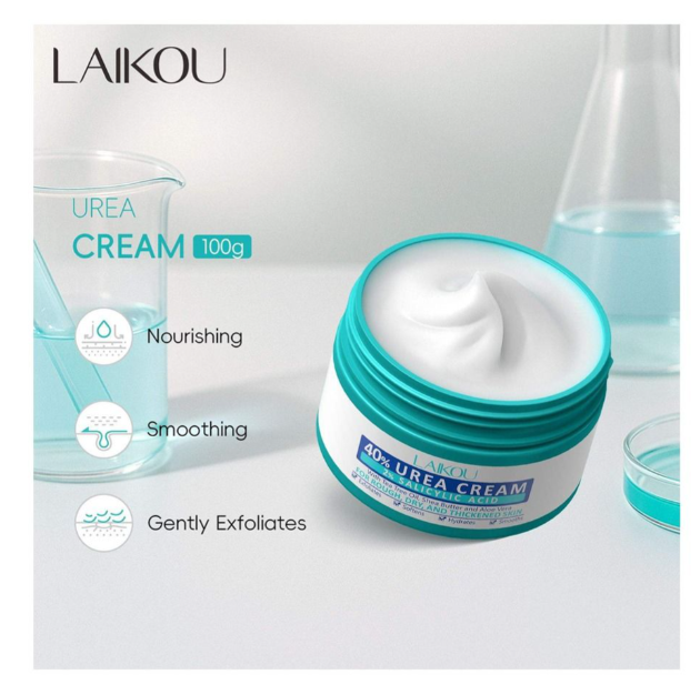 Laikou 40% Urea Cream, Salicylic Acid, Shea Butter, For Rough & Dry Skin, 100g, LK32883A