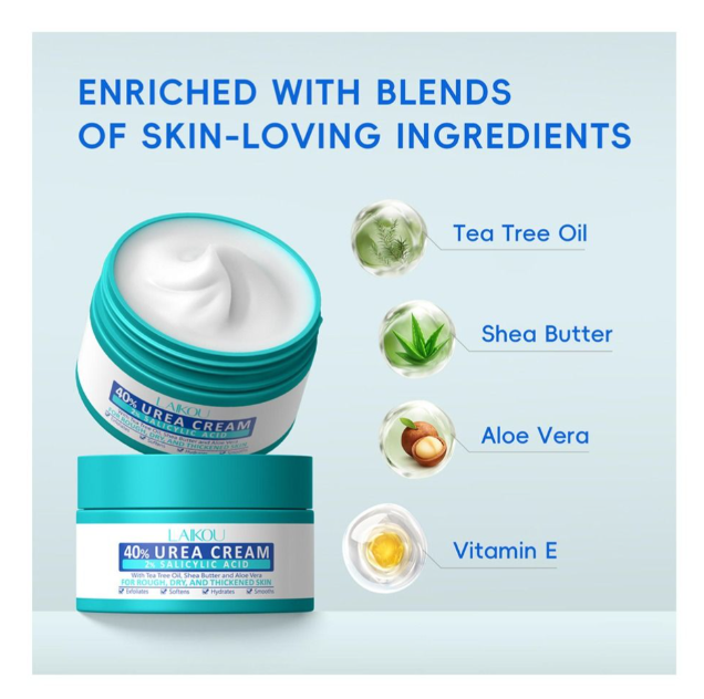 Laikou 40% Urea Cream, Salicylic Acid, Shea Butter, For Rough & Dry Skin, 100g, LK32883A
