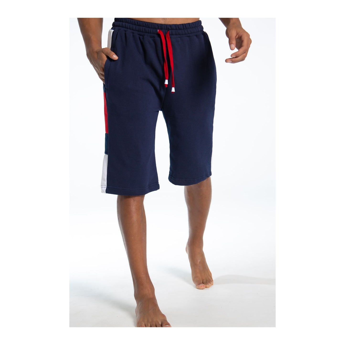 Basix Silid Navy Men's Shorts, Red & White Contrast, MS-502