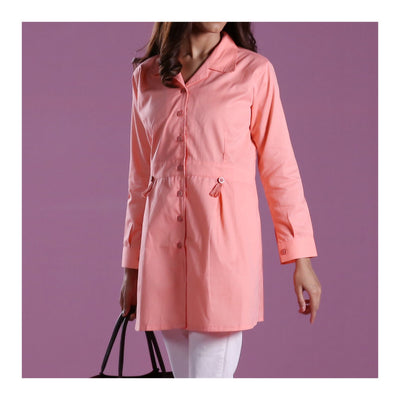 Basix Women's Cotton Button Shirt Carnation Pink, WS-554