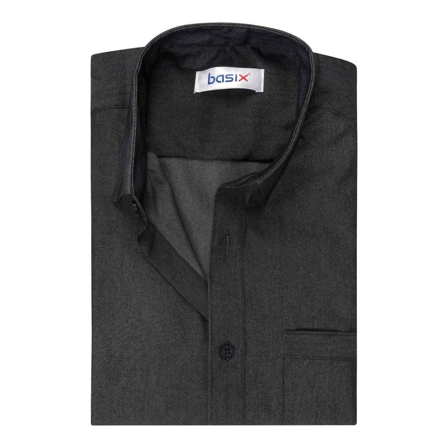 Basix Men's Textured Fabric Ash Black, MFS-101
