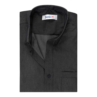 Basix Men's Textured Fabric Ash Black, MFS-101