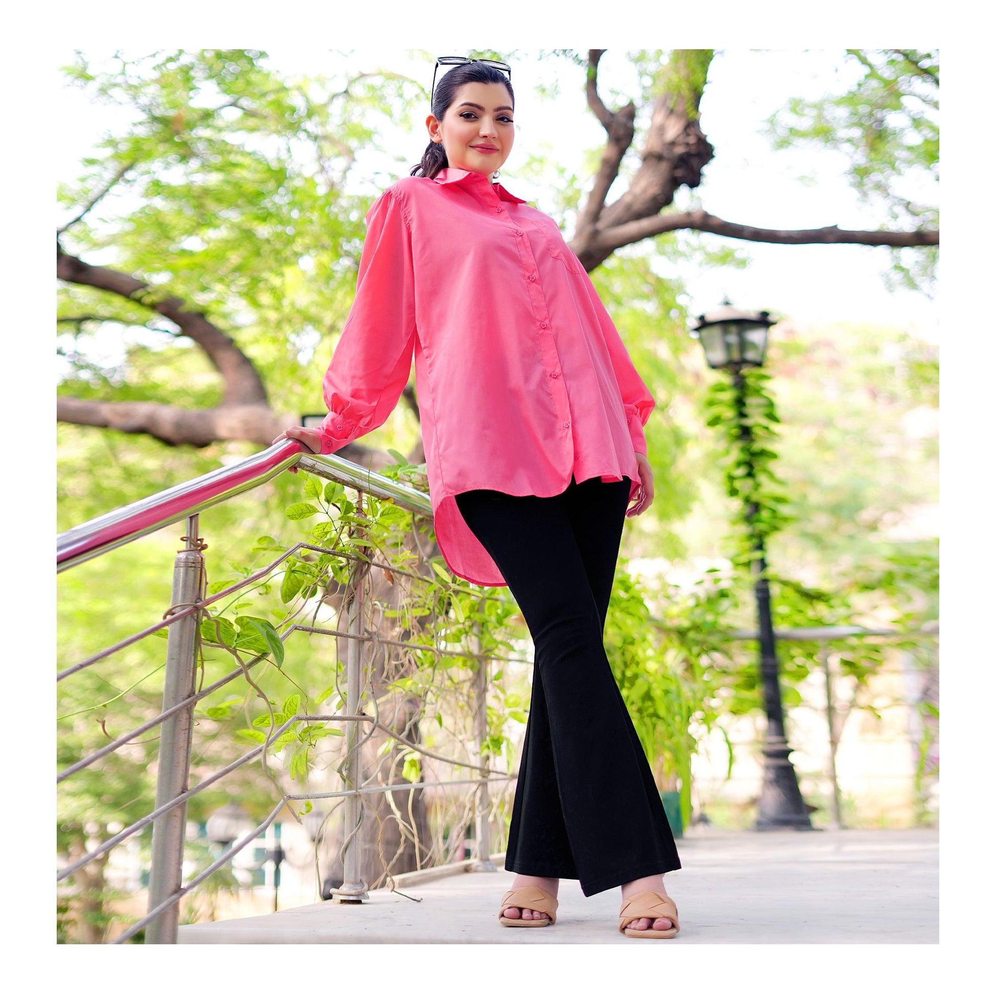 Basix Ladies Western Classic Peach Shirt, LWS-22
