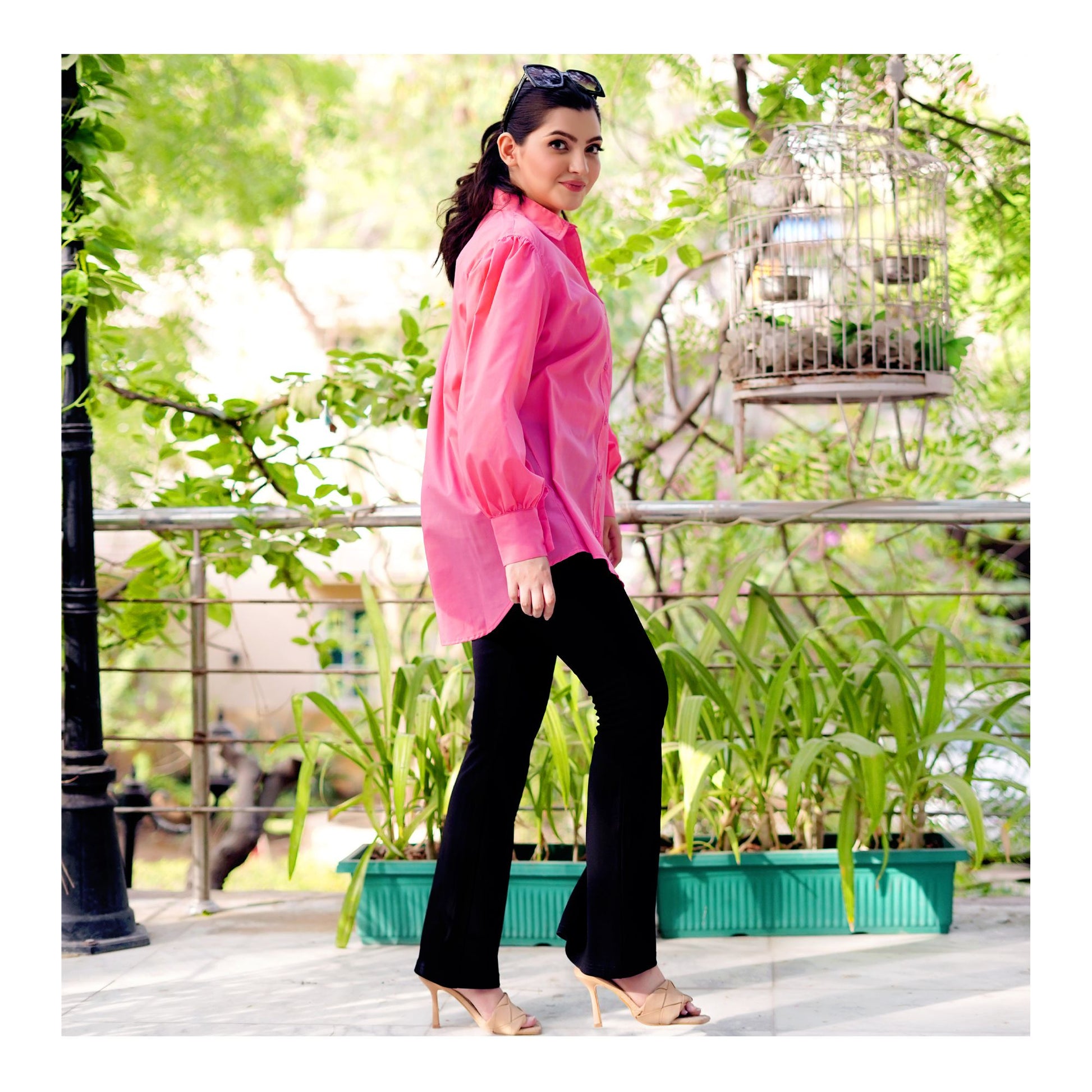 Basix Ladies Western Classic Peach Shirt, LWS-22