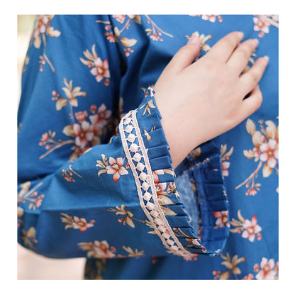 Basix Angrakha Long Cambric Shirt With Tassle & Lace, CAS-510