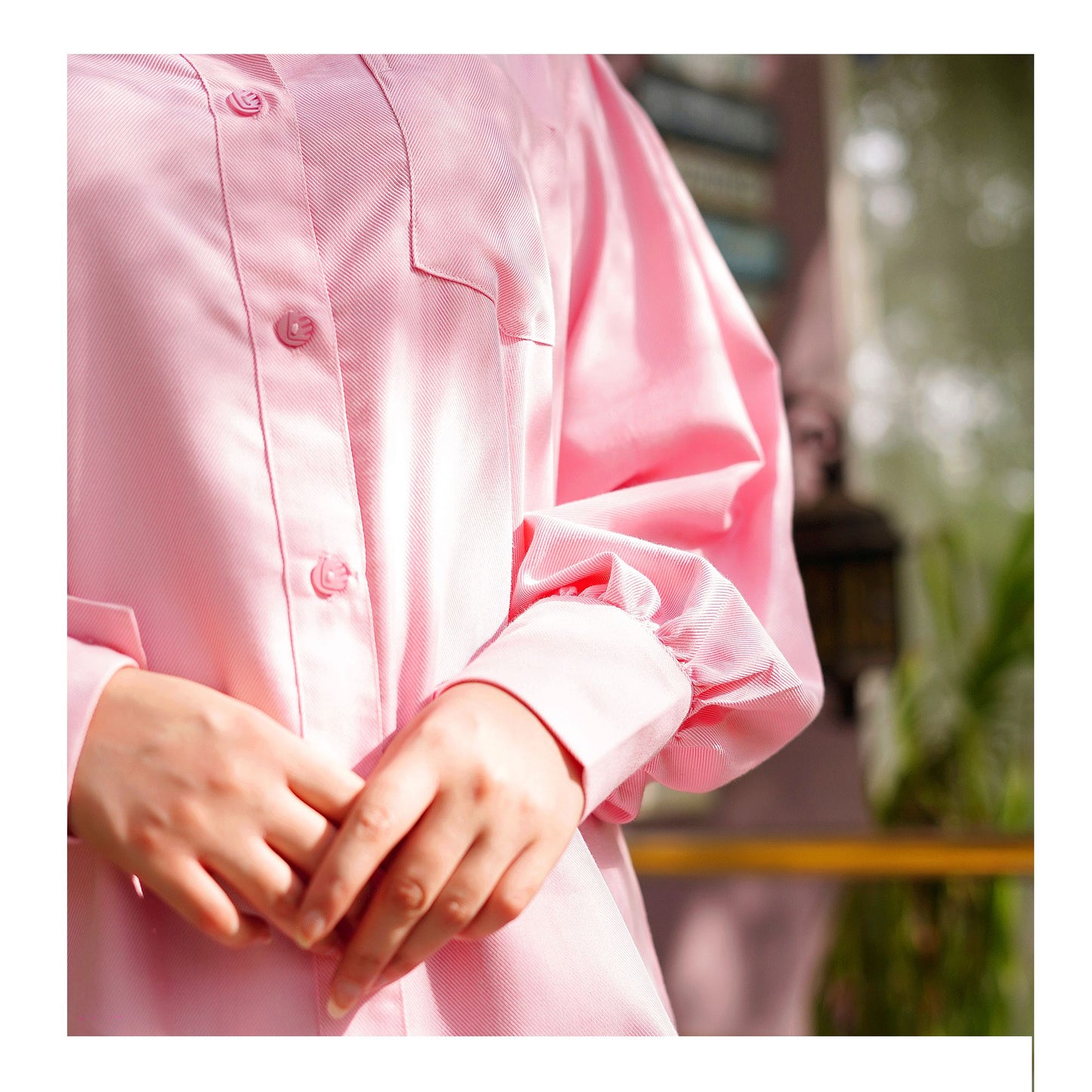 Basix Ladies Textured Fabric Pink Western Shirt, LWS-25