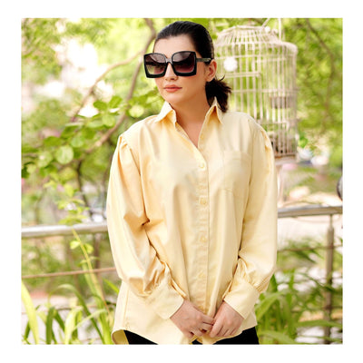 Basix Ladies Textured Fabric Lemon Western Shirt  LWS-26