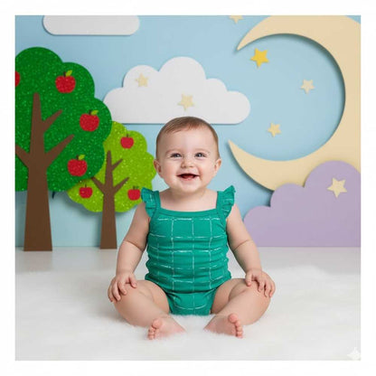 Basix Infant Apple Of My Eye Sleeve Less Frill Body Suit, 2620