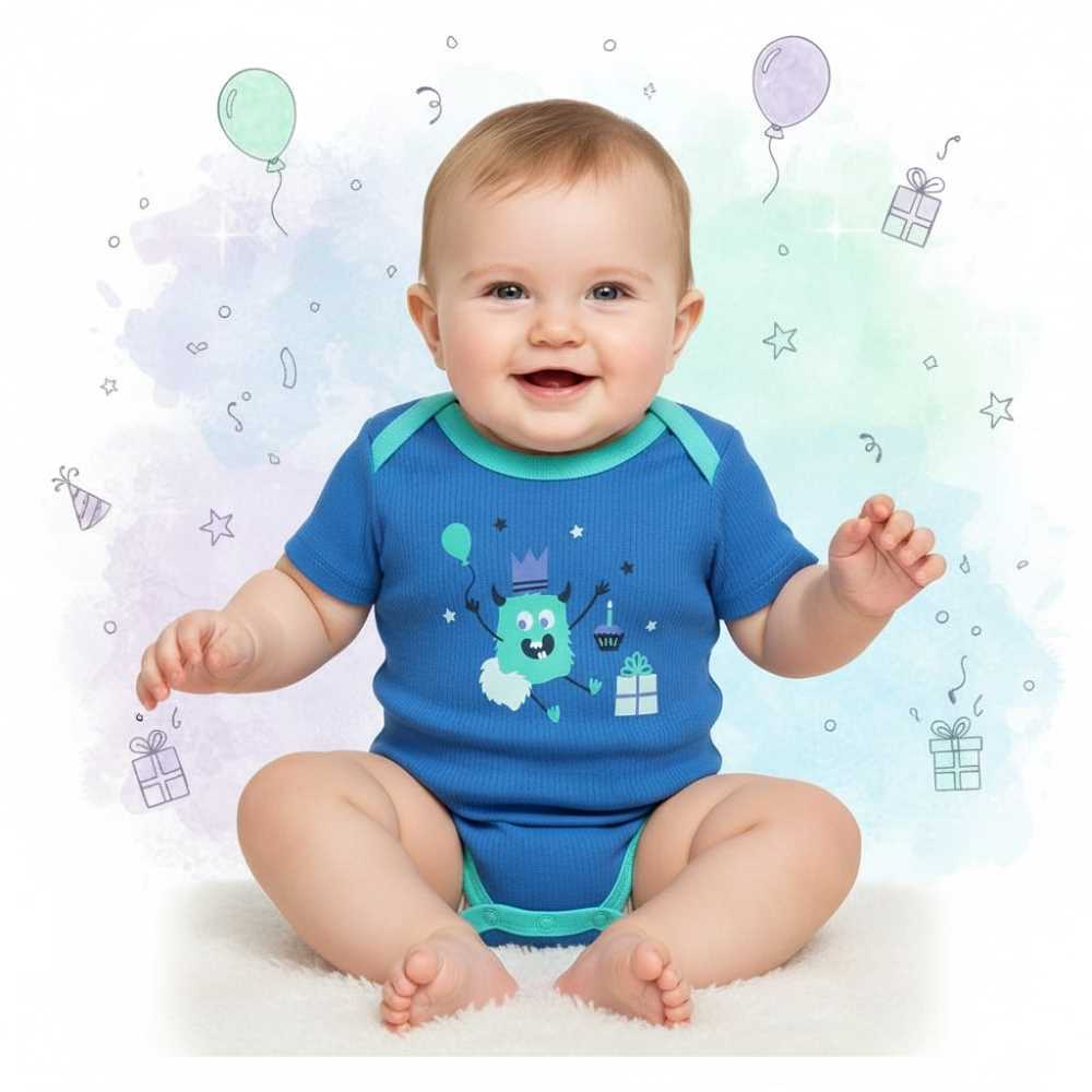 Basix Infant Monster At A Party Short Sleeve Body Suit, 2641