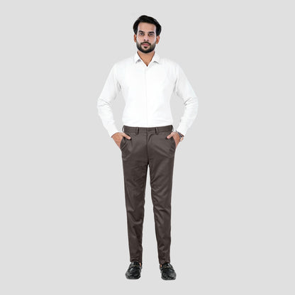 Basix Regular Fit Cotton Formal Dress Pant, Brown