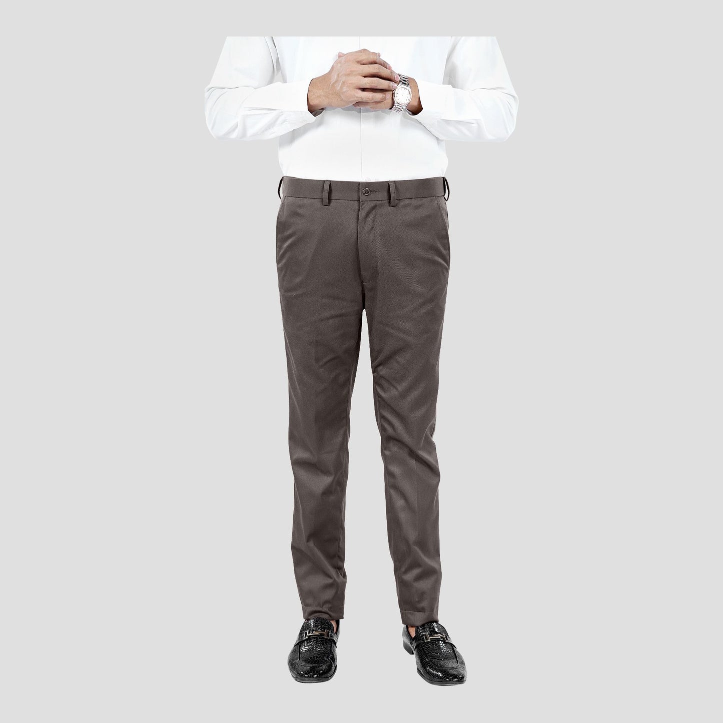 Basix Regular Fit Cotton Formal Dress Pant, Brown