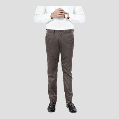 Basix Regular Fit Cotton Formal Dress Pant, Brown