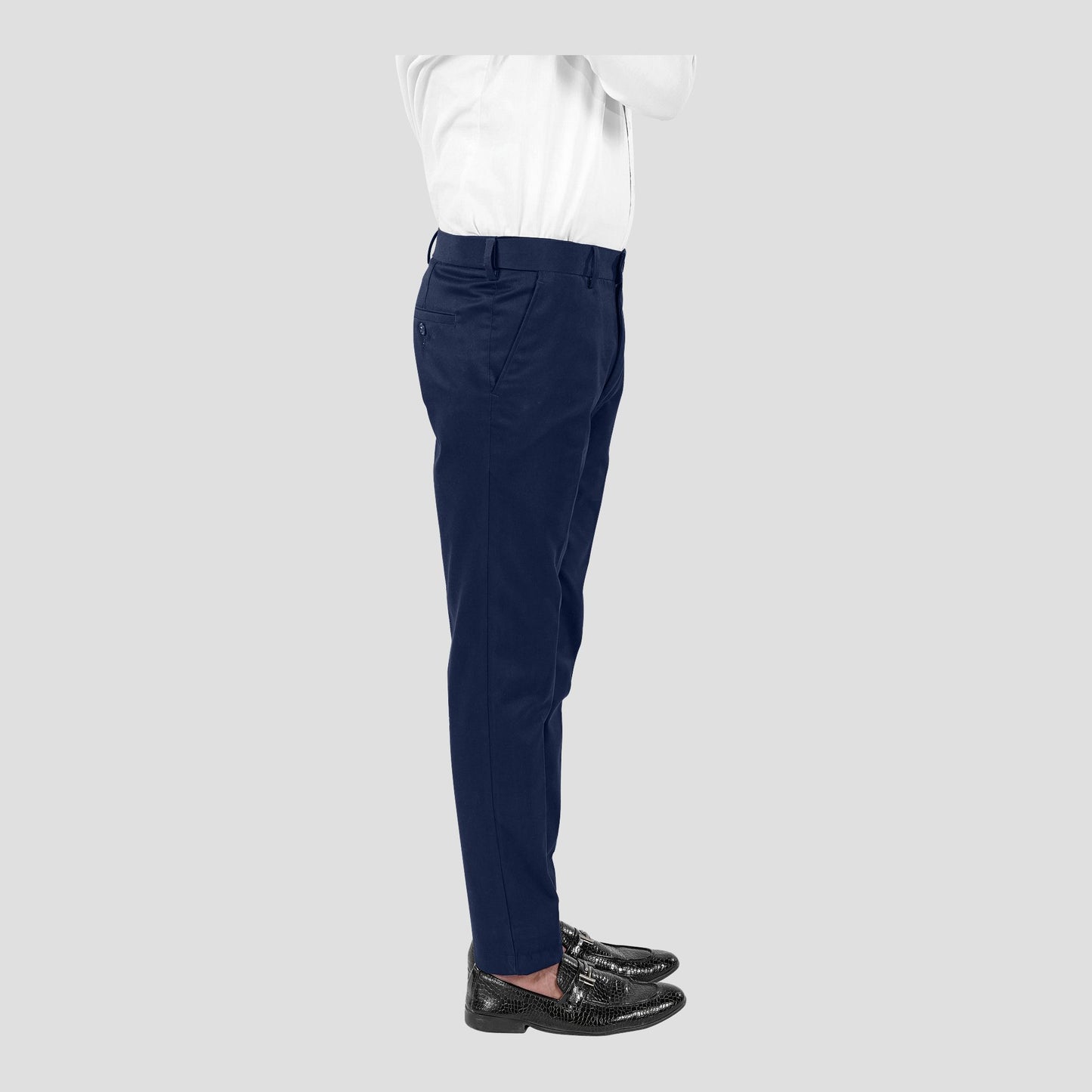Basix Regular Fit Cotton Formal Dress Pant, Blue