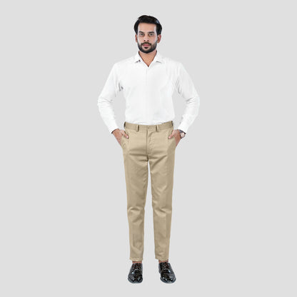 Basix Regular Fit Cotton Formal Dress Pant, Khaki