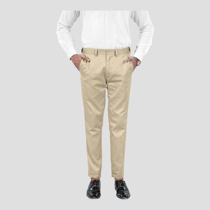 Basix Regular Fit Cotton Formal Dress Pant, Khaki