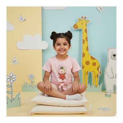 Basix Girls Knot Top  6039