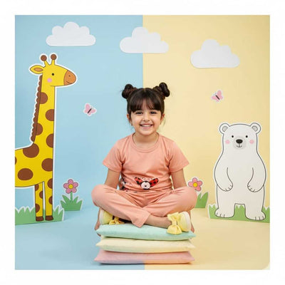 Basix Girls Night Suit, Crew Neck T-Shirt & Trouser, 6047-6048