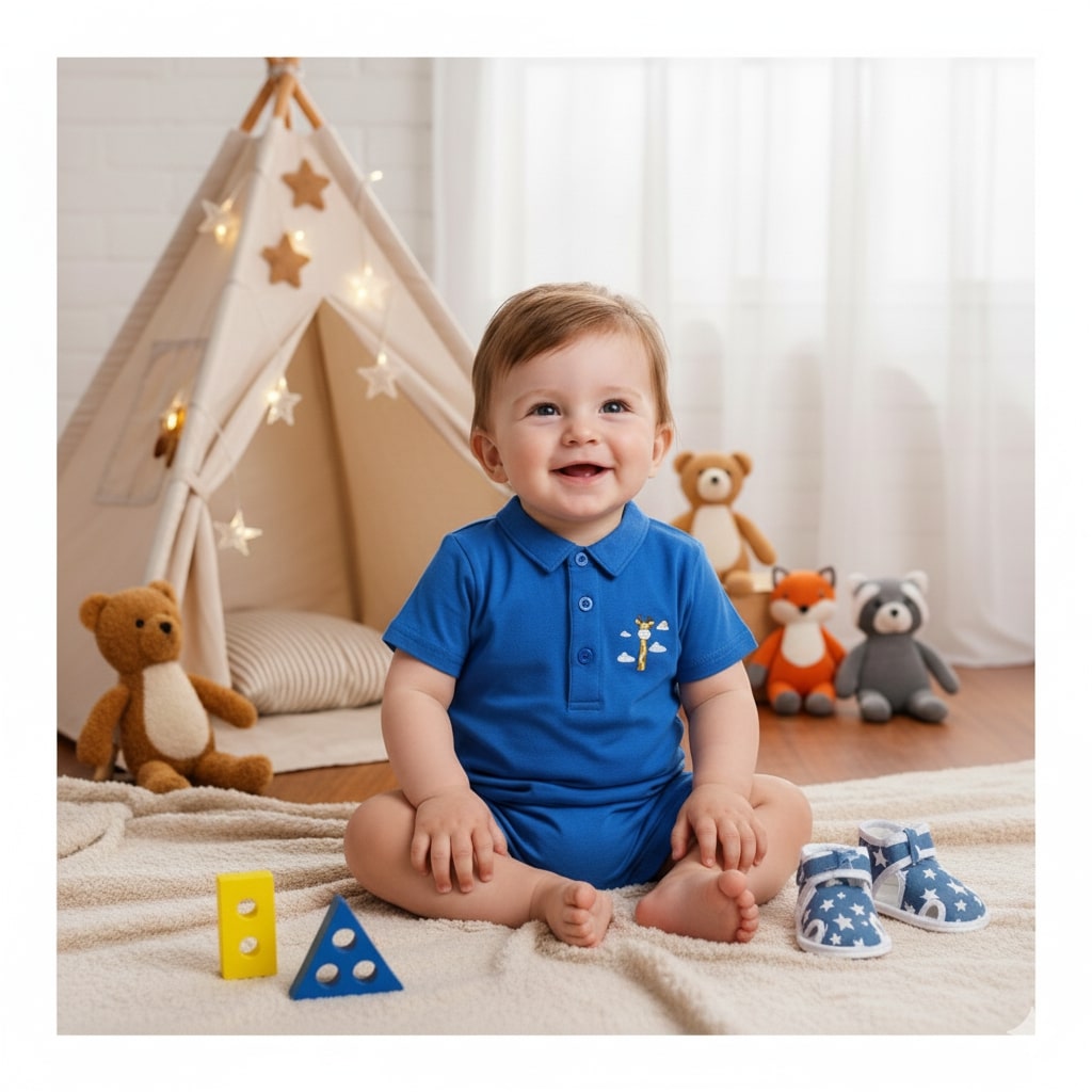 Basix Infant Short Sleeves Bodysuit with Collar, 5953