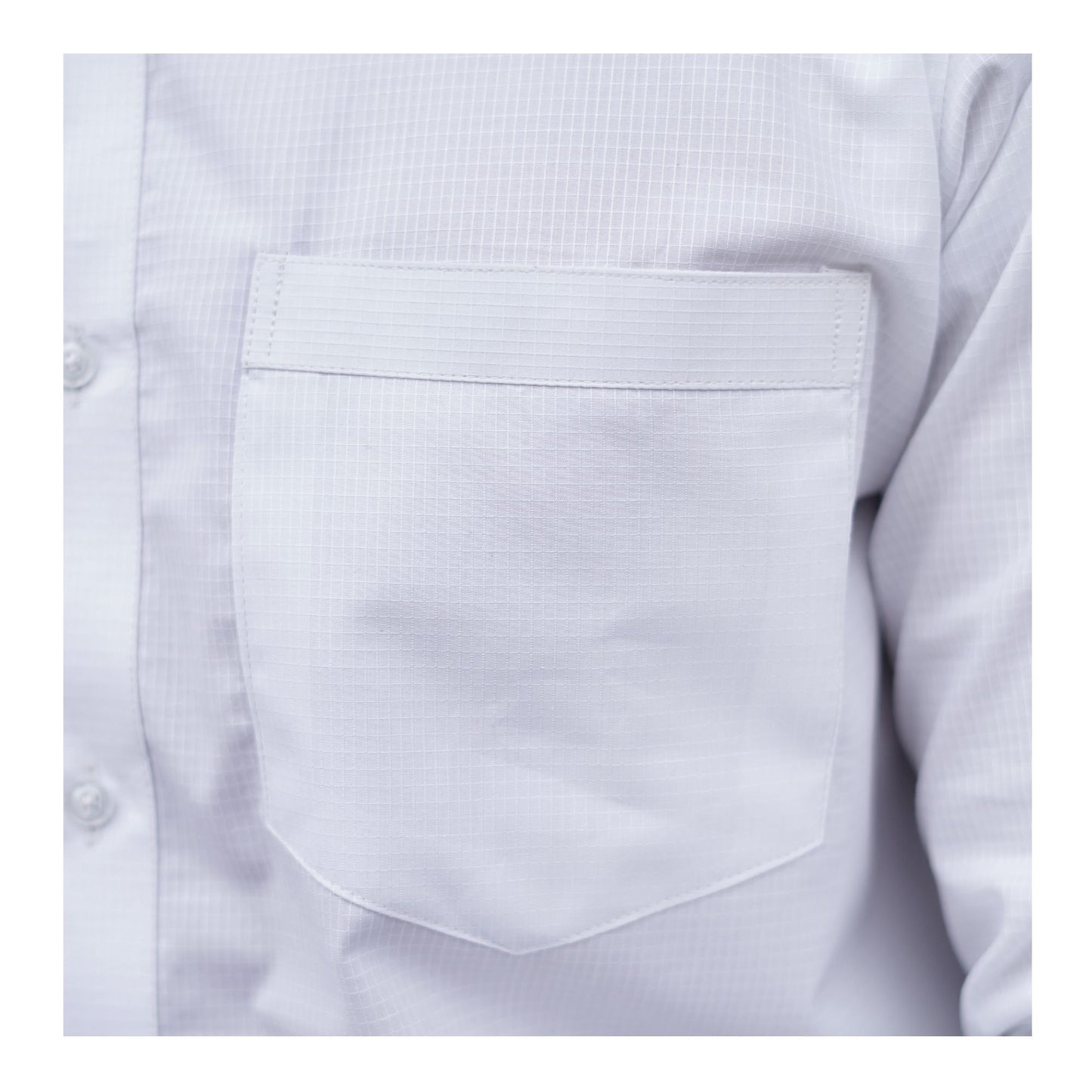 Basix Men's Cotton Wrinkle-Resistant Dobby Texture Shirt, White, MFS-112