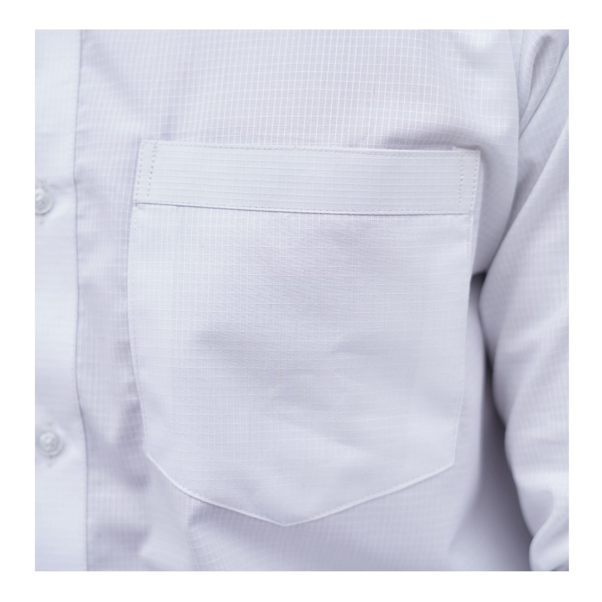 Basix Men's Cotton Wrinkle-Resistant Dobby Texture Shirt, White, MFS-112
