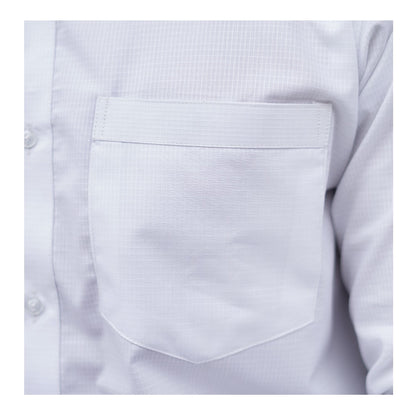 Basix Men's Cotton Wrinkle-Resistant Dobby Texture Shirt, White, MFS-112