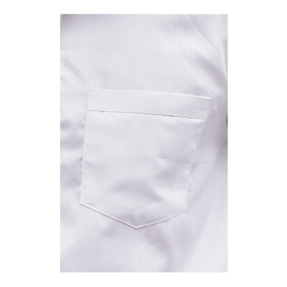 Basix Men's Cotton Wrinkle-Resistant Self Stripe Shirt, White, MFS-113