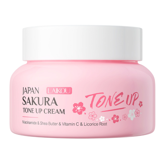 Laikou Japan Sakura Tone Up Cream, Vitamin C & Niacinamide, 60g, LK97486B