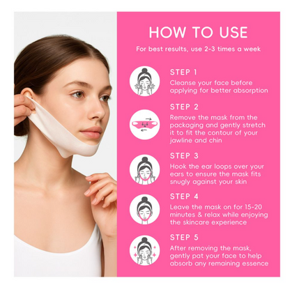 Laikou Japan Sakura V-Line Lifting Chin Sheet Mask, Niacinamide, Hyaluronic Acid, Aloe Vera, For All Face Shapes, 25g, LK33781A