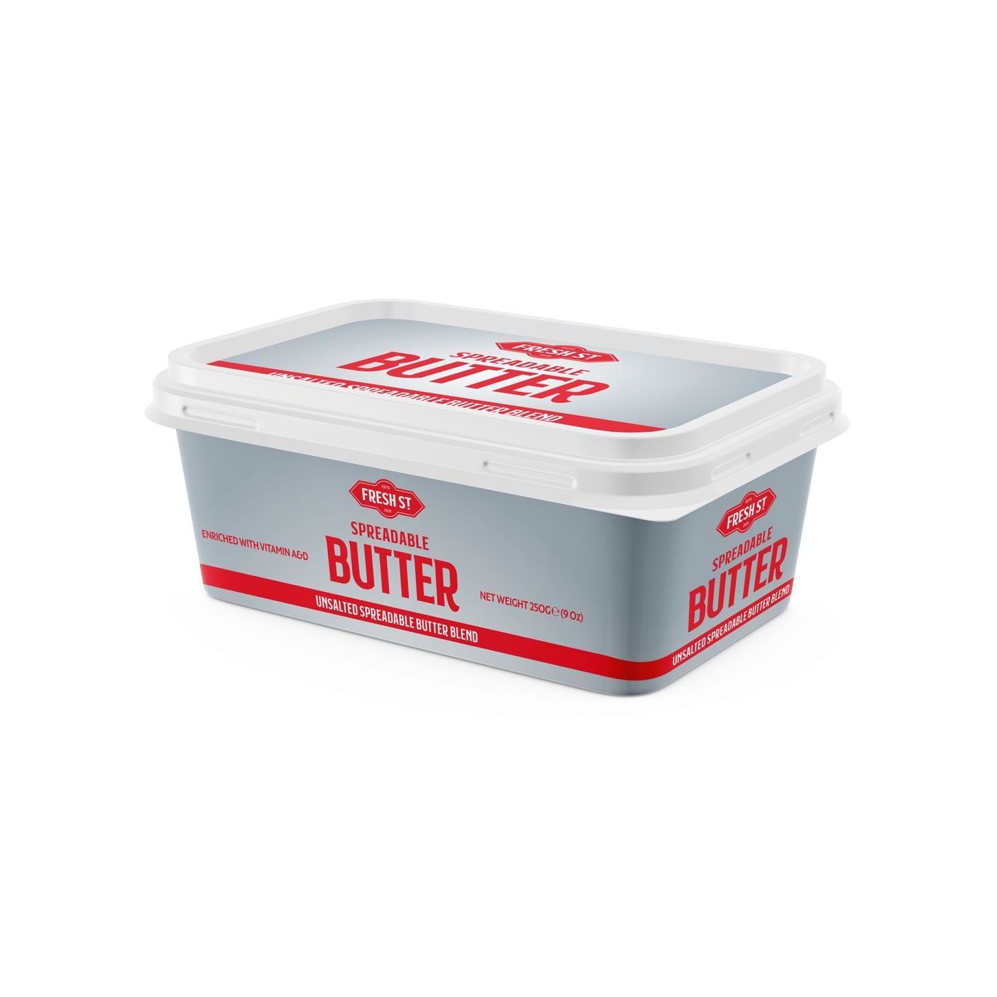Fresh Street Spreadable Butter Unsalted 250g — front of pack