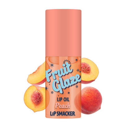Lip Smacker Fruit Glaze Lip Oil, Ultra-Hydrating &amp; Moisturizing with High-Shine Finish - Peach, 6.35ml