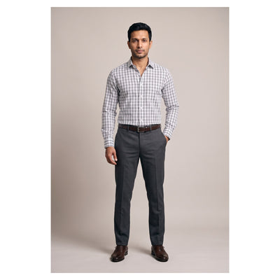 Basix Men's Casual Printed Check Shirt Red CS-02