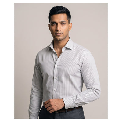 Basix Men's Signature Lining Shirt Grey Ds-014