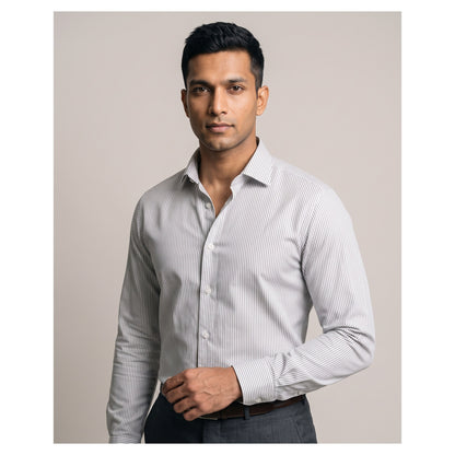 Basix Men's Signature Lining Shirt Grey Ds-014