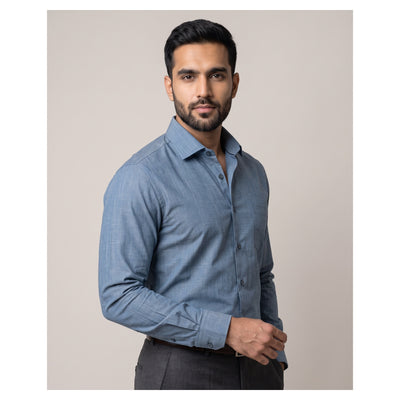 Basix Men's Signature Shirt Dark Ferozi DS-024