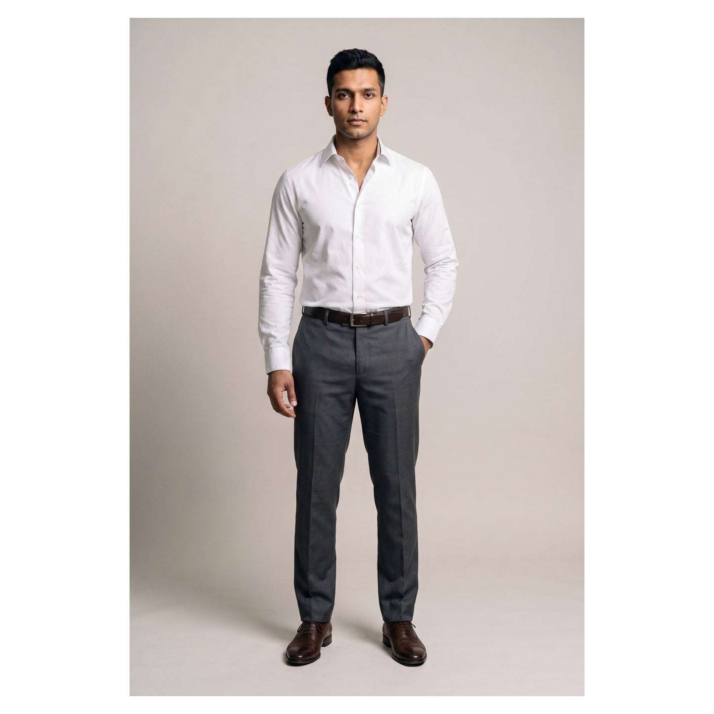 Basix Men's Basic Shirt. White DS-01