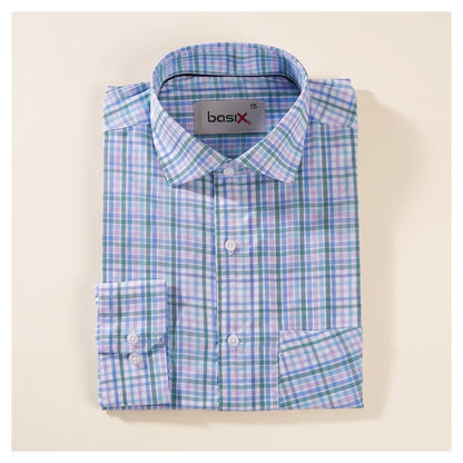 Basix Men's Signature Check Shirt Multi Ds-04