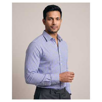 Basix Men's Casual Printed Shirt Blue CS-011