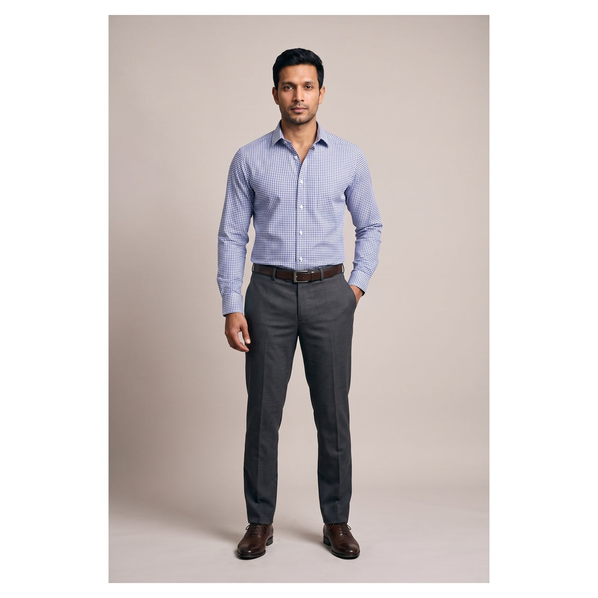 Basix Men's Casual Printed Shirt Blue CS-011