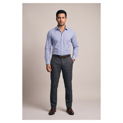 Basix Men's Casual Printed Shirt Blue CS-011