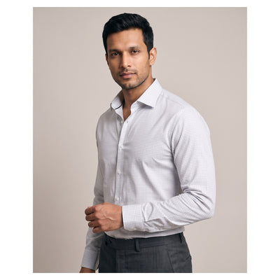 Basix Men's Signature Check Shirt Grey Ds-03