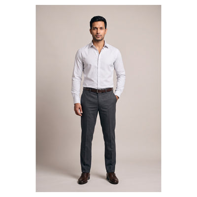 Basix Men's Signature Check Shirt Grey Ds-03