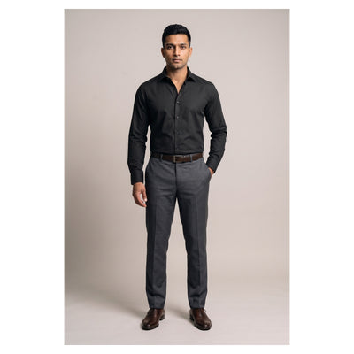 Basix Men's Basic Shirt Black Ds-02