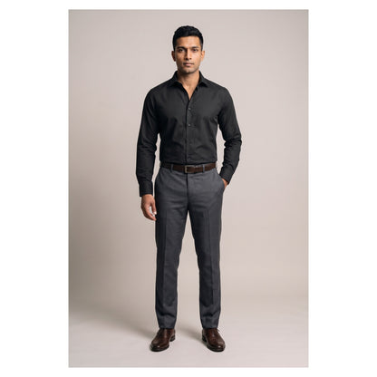Basix Men's Basic Shirt Black Ds-02