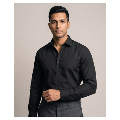 Basix Men's Basic Shirt Black Ds-02