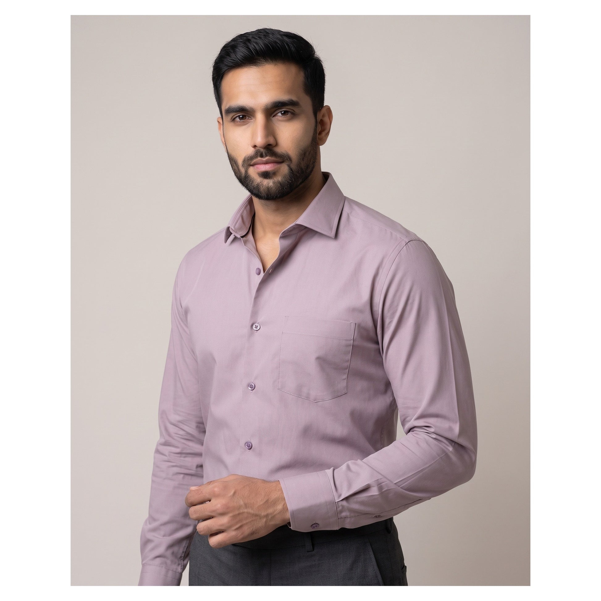 Basix Men's Basic Shirt Pink Ds-03